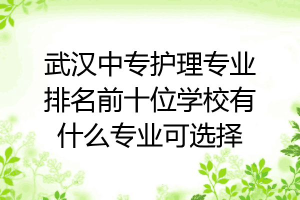 武汉中专护理专业排名前十位学校有什么专业可选择