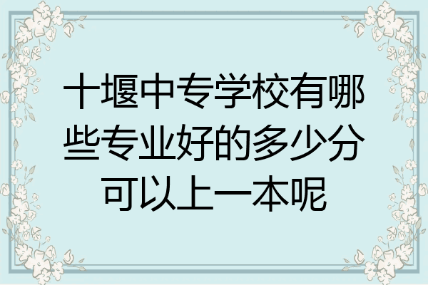 十堰中专学校有哪些专业好的多少分可以上一本呢