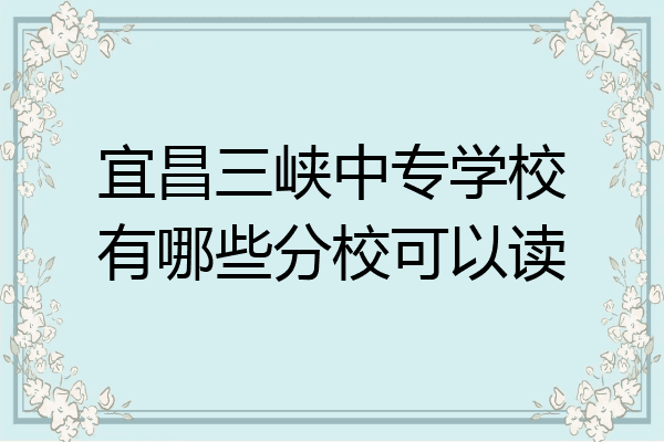 宜昌三峡中专学校有哪些分校可以读