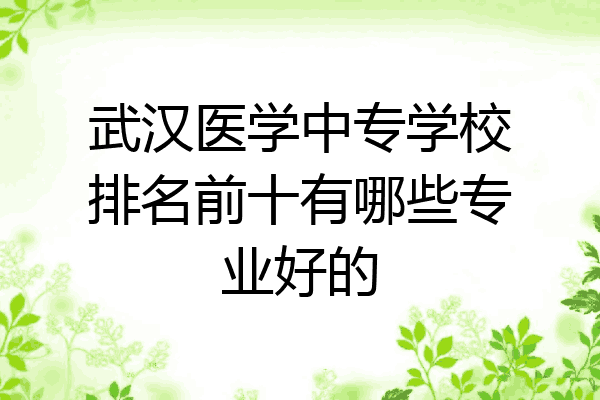 武汉医学中专学校排名前十有哪些专业好的