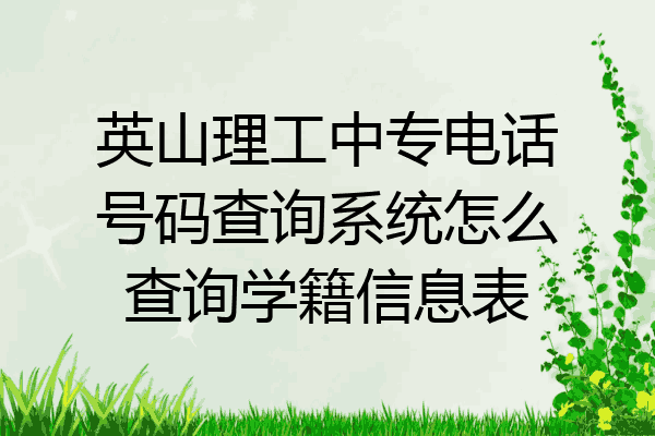 英山理工中专电话号码查询系统怎么查询学籍信息表