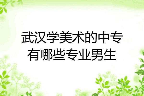 武汉学美术的中专有哪些专业男生