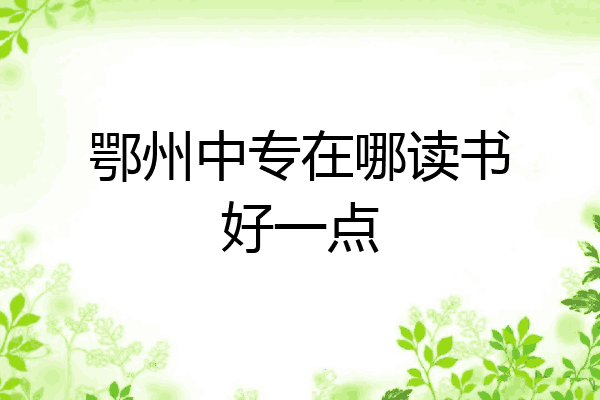 鄂州中专在哪读书好一点