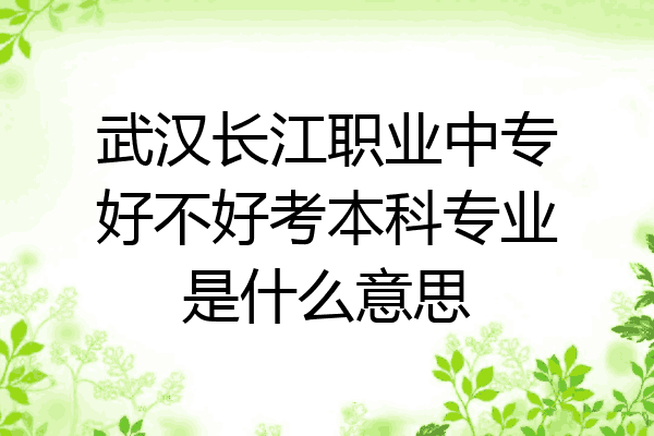 武汉长江职业中专好不好考本科专业是什么意思