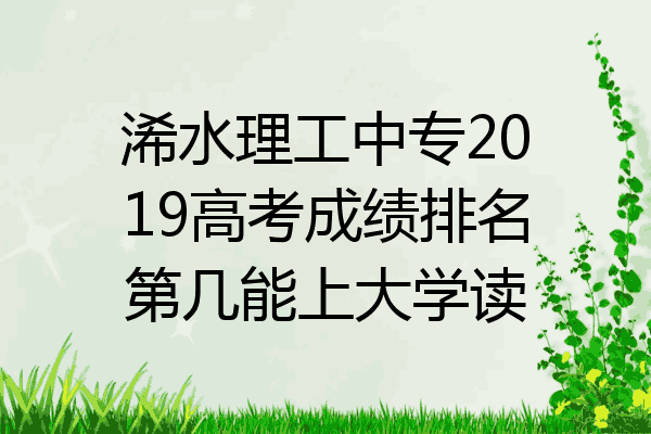 浠水理工中专2019高考成绩排名第几能上大学读