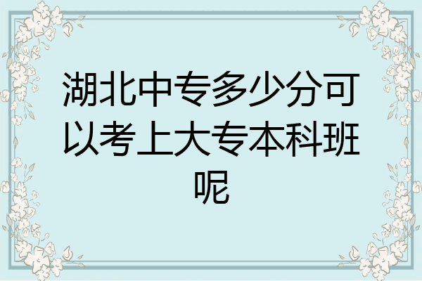 湖北中专多少分可以考上大专本科班呢