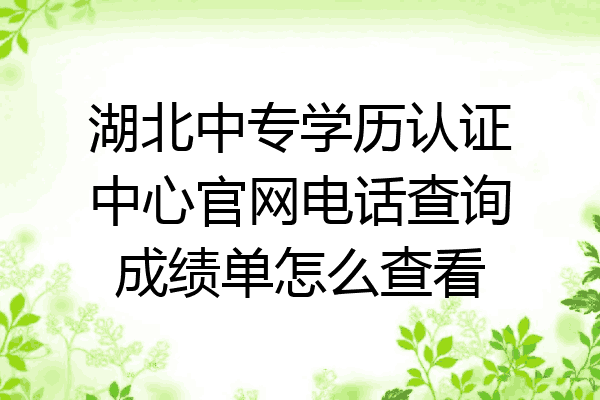 湖北中专学历认证中心官网电话查询成绩单怎么查看