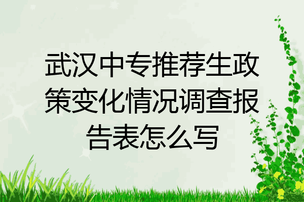 武汉中专推荐生政策变化情况调查报告表怎么写