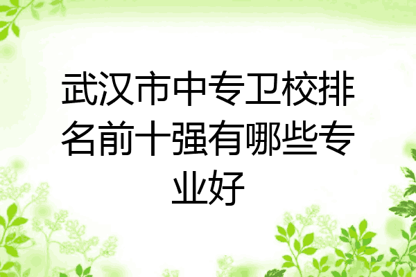 武汉市中专卫校排名前十强有哪些专业好