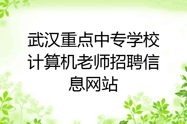武汉重点中专学校计算机老师招聘信息网站
