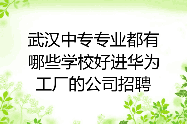 武汉中专专业都有哪些学校好进华为工厂的公司招聘