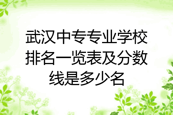 武汉中专专业学校排名一览表及分数线是多少名