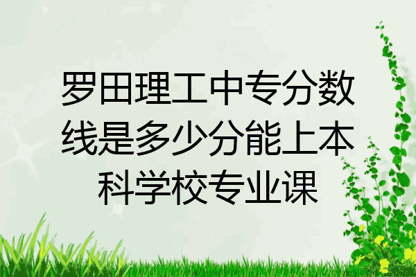 罗田理工中专分数线是多少分能上本科学校专业课