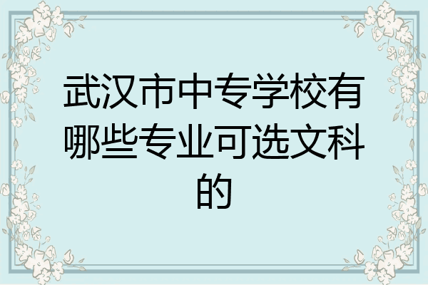 武汉市中专学校有哪些专业可选文科的