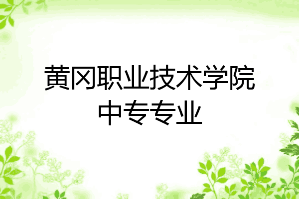 黄冈职业技术学院中专专业