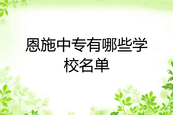 恩施中专有哪些学校名单