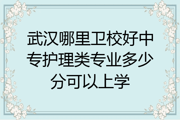 武汉哪里卫校好中专护理类专业多少分可以上学