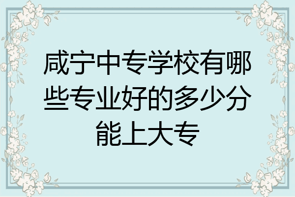 咸宁中专学校有哪些专业好的多少分能上大专