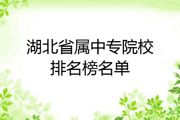 湖北省属中专院校排名榜名单