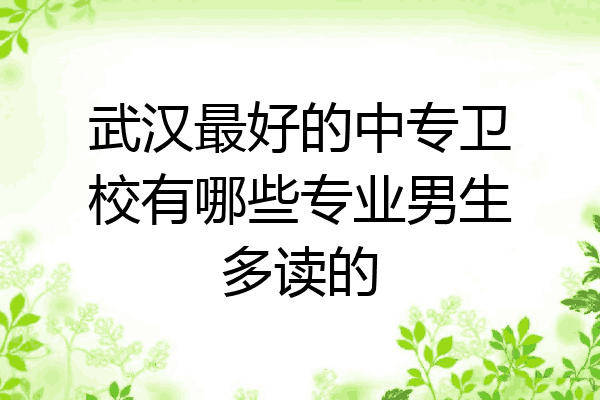 武汉最好的中专卫校有哪些专业男生多读的