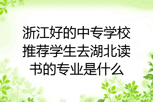 浙江好的中专学校推荐学生去湖北读书的专业是什么