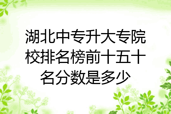 湖北中专升大专院校排名榜前十五十名分数是多少
