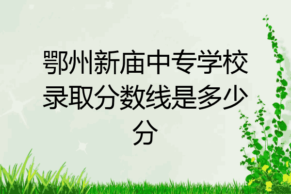 鄂州新庙中专学校录取分数线是多少分