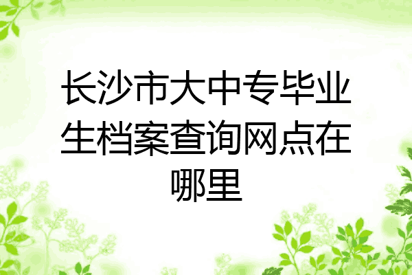 长沙市大中专毕业生档案查询网点在哪里