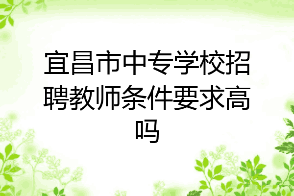 宜昌市中专学校招聘教师条件要求高吗