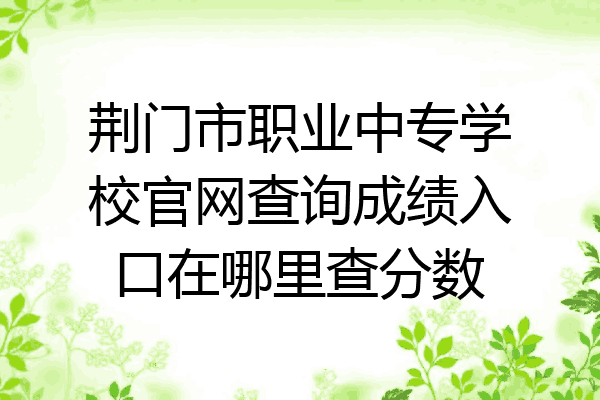 荆门市职业中专学校官网查询成绩入口在哪里查分数