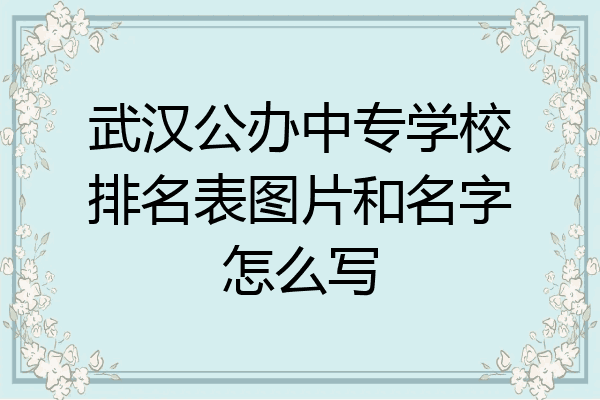 武汉公办中专学校排名表图片和名字怎么写