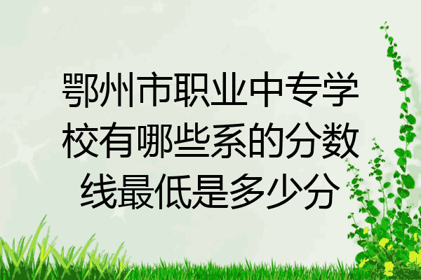 鄂州市职业中专学校有哪些系的分数线最低是多少分