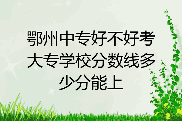 鄂州中专好不好考大专学校分数线多少分能上