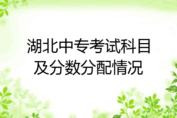 湖北中专考试科目及分数分配情况