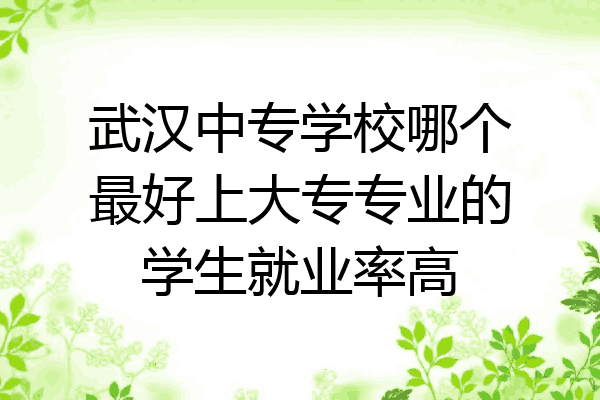 武汉中专学校哪个最好上大专专业的学生就业率高