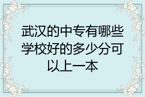 武汉的中专有哪些学校好的多少分可以上一本