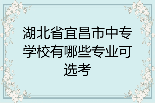 湖北省宜昌市中专学校有哪些专业可选考
