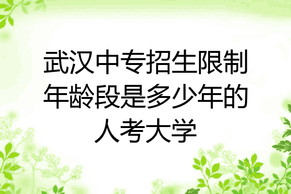 武汉中专招生限制年龄段是多少年的人考大学