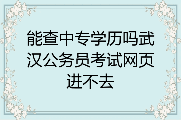 能查中专学历吗武汉公务员考试网页进不去