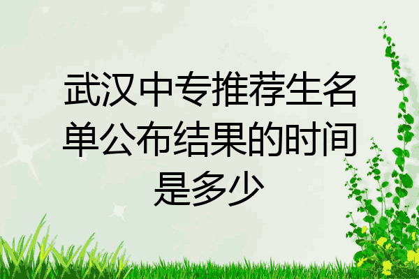 武汉中专推荐生名单公布结果的时间是多少