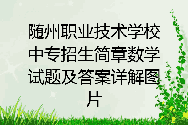 随州职业技术学校中专招生简章数学试题及答案详解图片