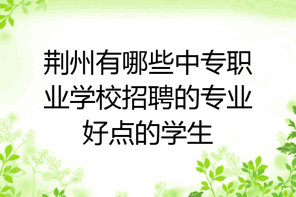 荆州有哪些中专职业学校招聘的专业好点的学生
