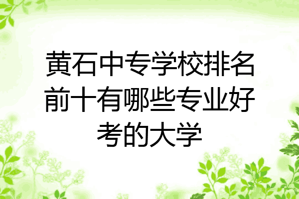 黄石中专学校排名前十有哪些专业好考的大学