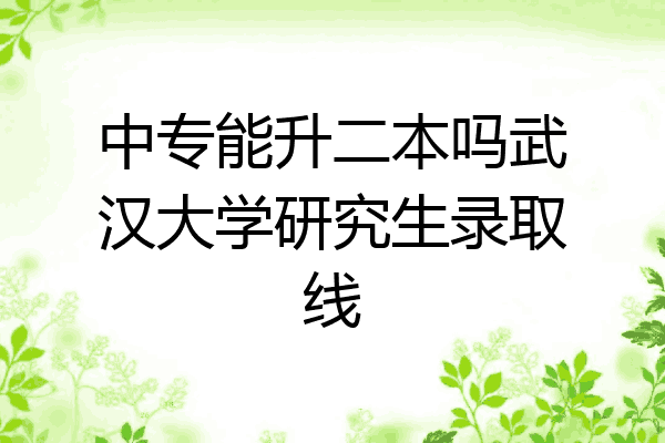 中专能升二本吗武汉大学研究生录取线