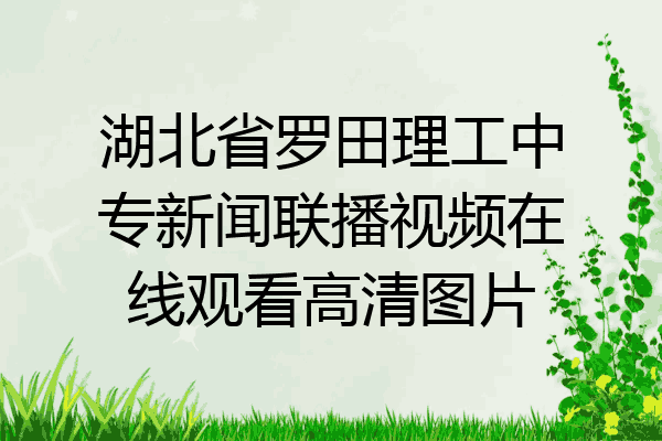 湖北省罗田理工中专新闻联播视频在线观看高清图片