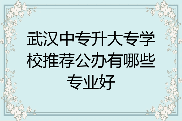 武汉中专升大专学校推荐公办有哪些专业好