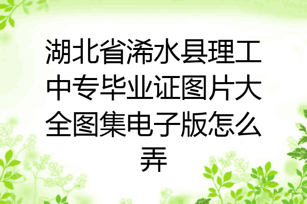 湖北省浠水县理工中专毕业证图片大全图集电子版怎么弄
