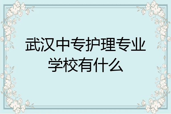 武汉中专护理专业学校有什么