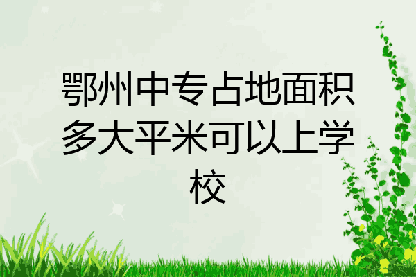 鄂州中专占地面积多大平米可以上学校