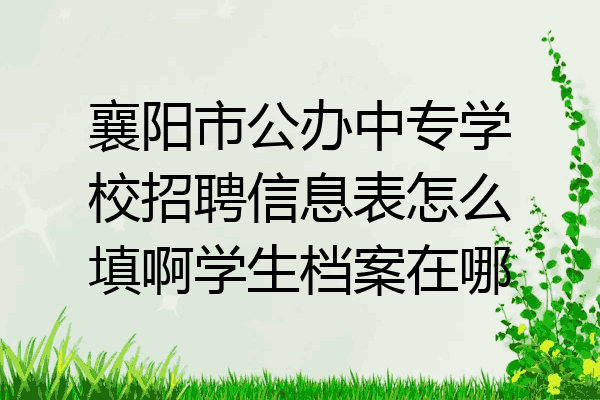 襄阳市公办中专学校招聘信息表怎么填啊学生档案在哪